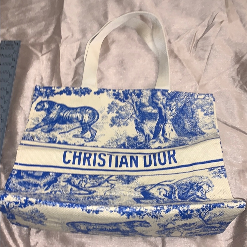 Christian Dior Blue and White Tote Bag Like New Authentic Dioriviera